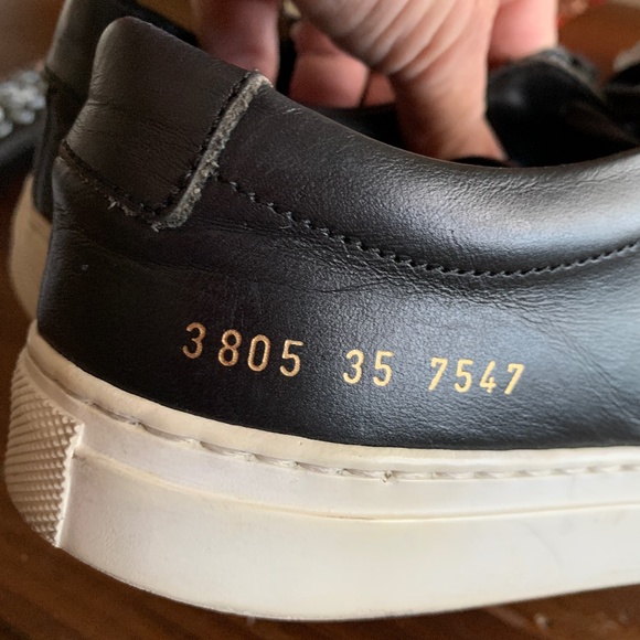 Common Projects Original Achilles Low Black Leather Size 35 - Picture 2 of 9